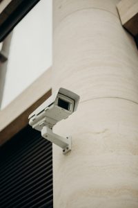 Camera on side of building